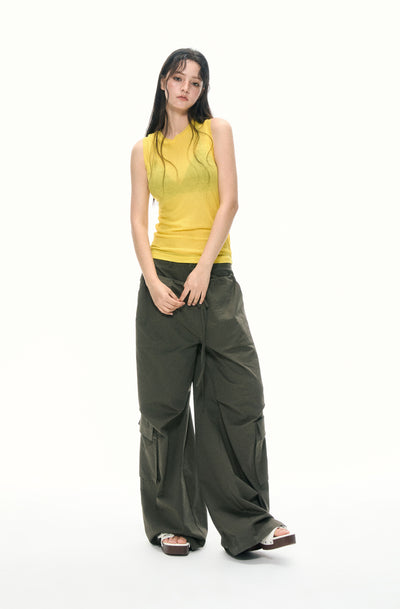 Large Pocket High Waist Pants APE0380