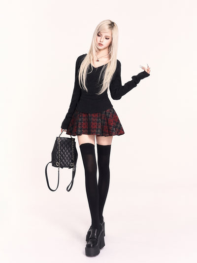 Slimming V-neck Cable Sweater VOC0475