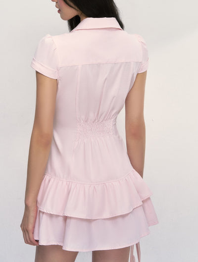 High-end Lapel Waist Dress WEE0021