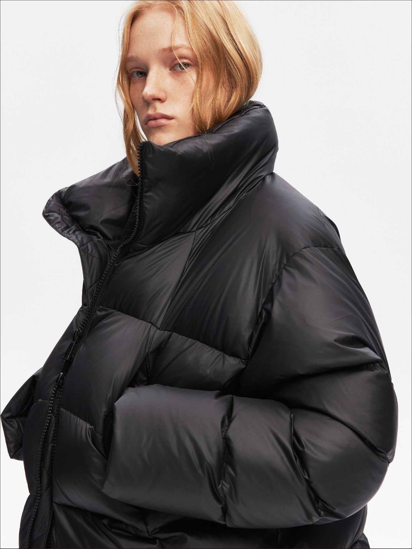 Stand Collar Retro Black Down Jacket SAL0208