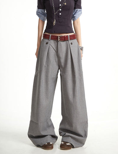 Classic Pleated Suit Wide-leg Pants UNC0267