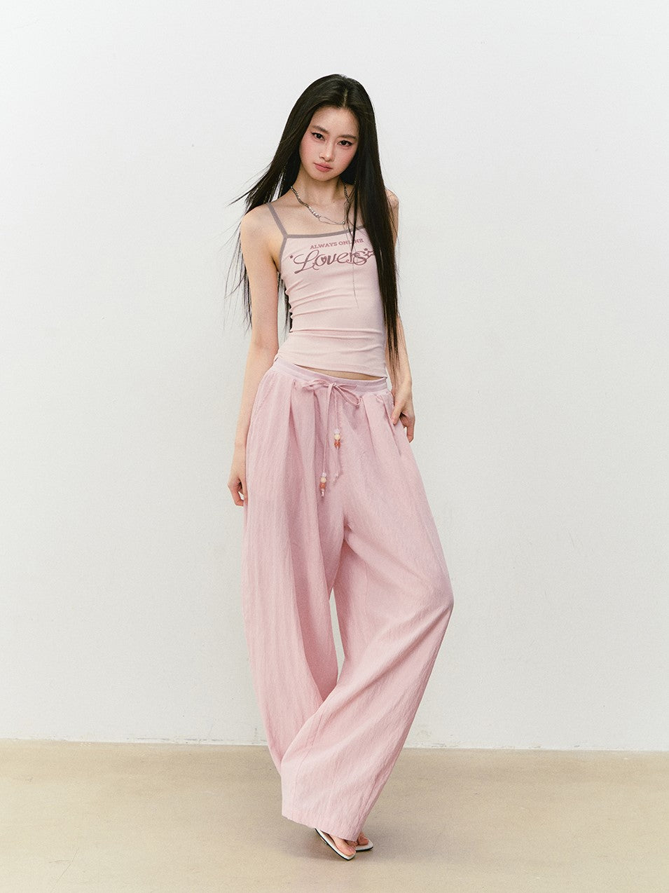 Beaded Drawstring Casual Pants VIA0327