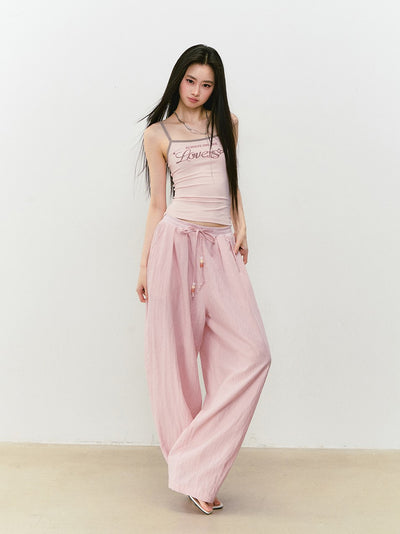 Beaded Drawstring Casual Pants VIA0327