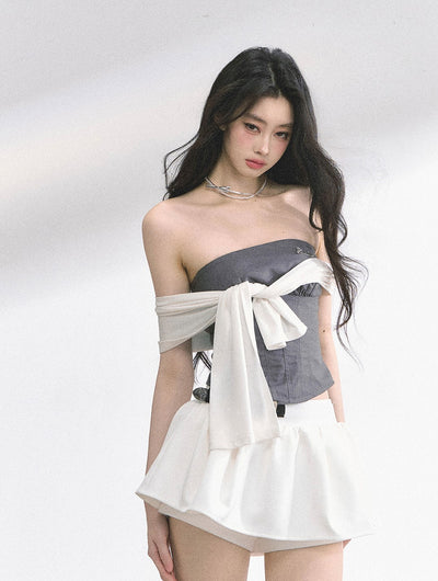 One Shoulder Waist Slim T-shirt DIA0520
