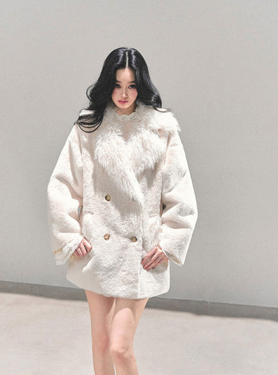 Off-white Fur Trim Coat DIA0675