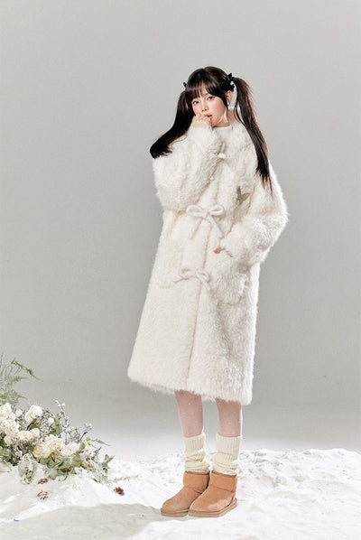 Hooded Lambswool Fur Warm Coat/Solid Color Base Sweater TBI0042