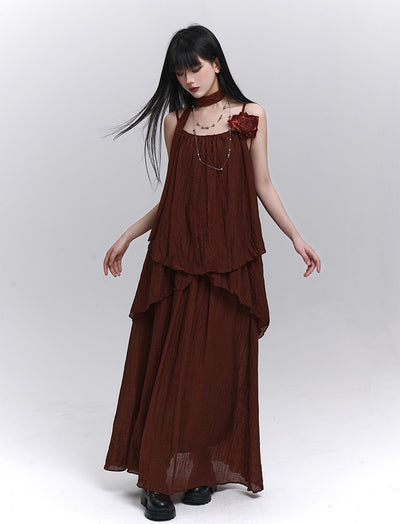 Artistic Rose Sleeveless Top/Long Skirt LAD0208