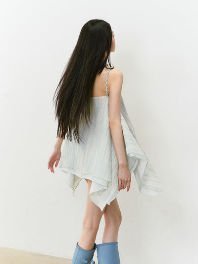 Flower Irregular Suspender Dress VIA0302