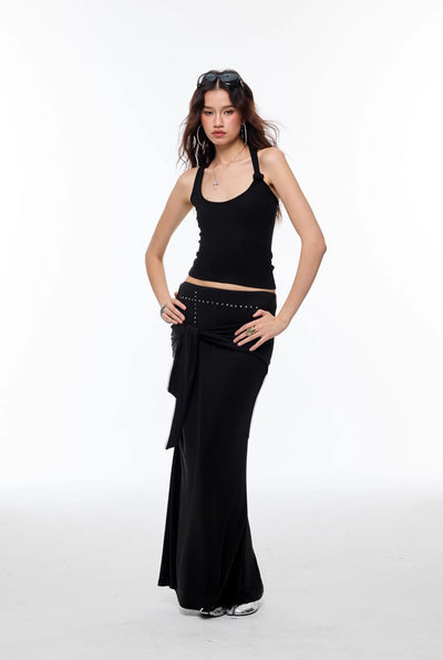 Cross Irregular Long Skirt 4MU0131