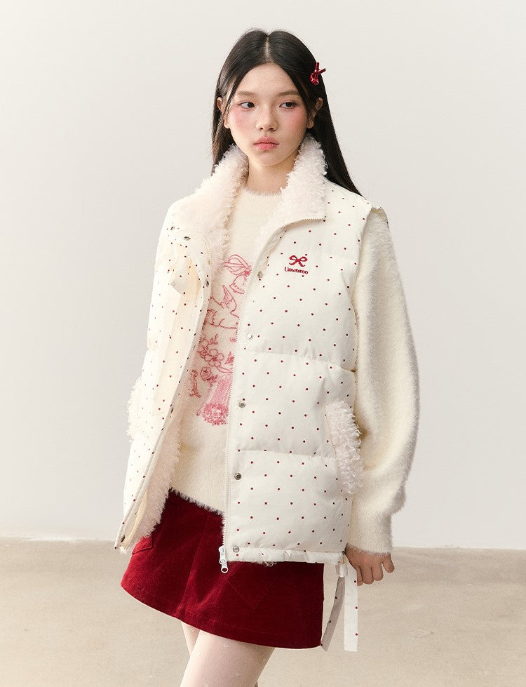 Polka Dot Bow Down Vest/Base Layer Top NTO0245