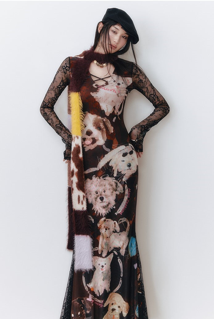 Contrast Color Long Scarf OFA0284