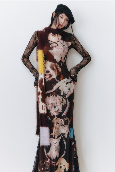 Contrast Color Long Scarf OFA0284