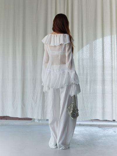 Romantic Fairy Ruffled White Shirt JNY0240