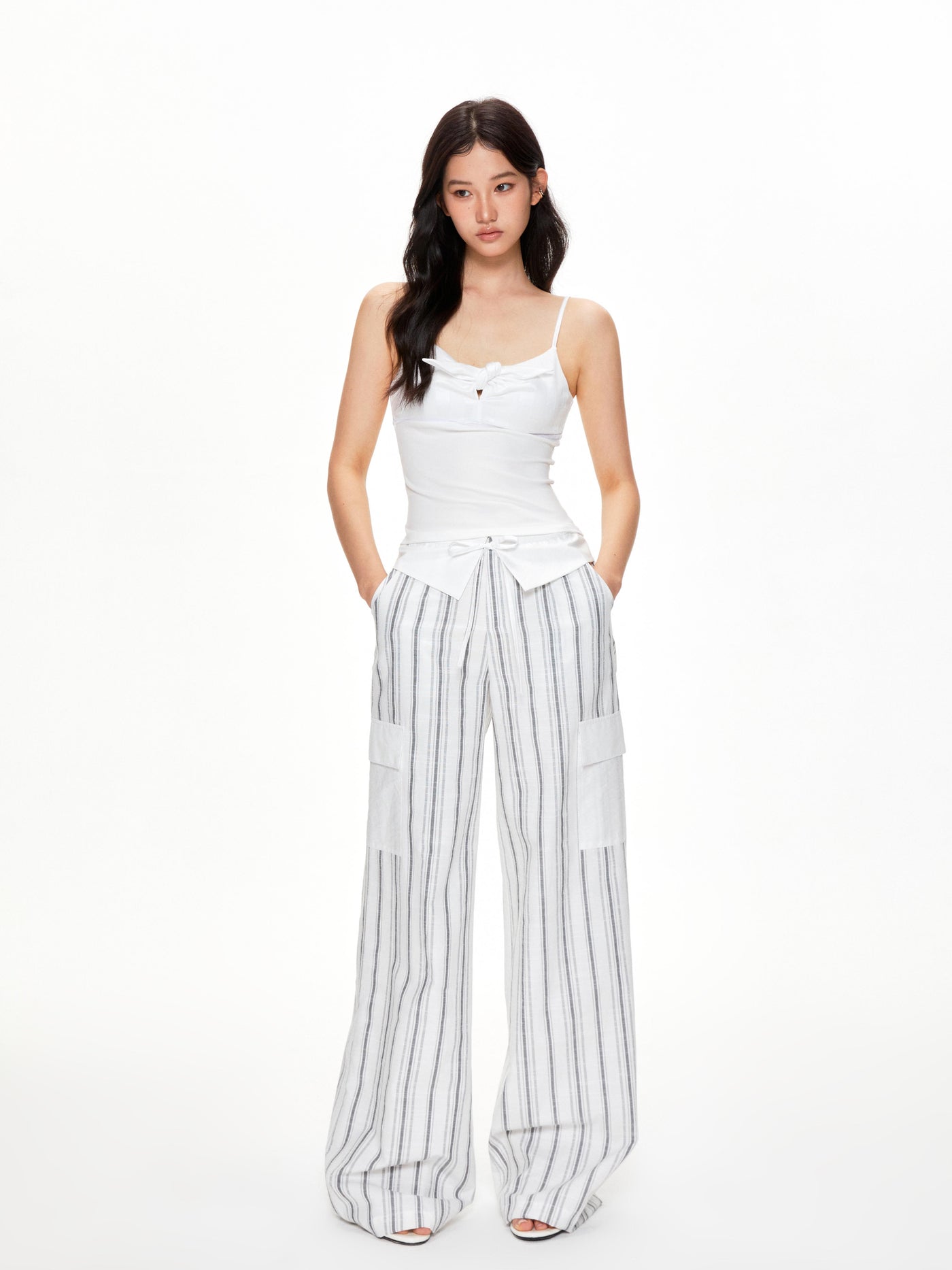 Striped Drawstring Loose Casual Pants APE0398