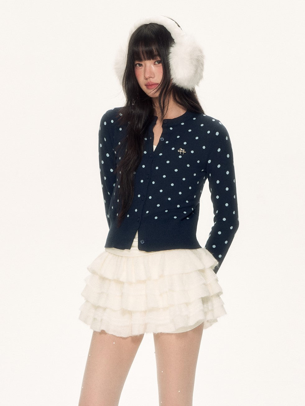Polka Dot Basic Knit Cardigan WEE0091