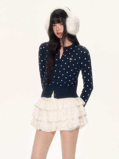 Polka Dot Basic Knit Cardigan WEE0091