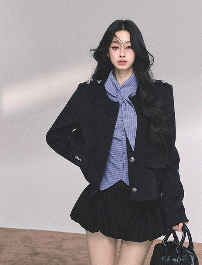 Blue Plaid Long Sleeves Shirt DIA0654