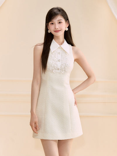 Lace Pearl Sleeveless/Short Sleeves Dress OSH0127