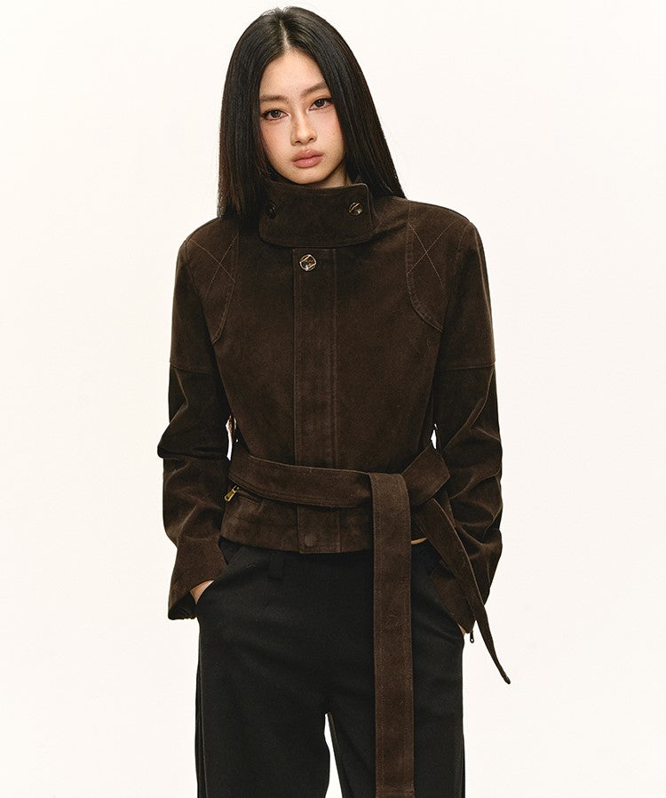 Stand Collar Suede Short Jacket ANA0088