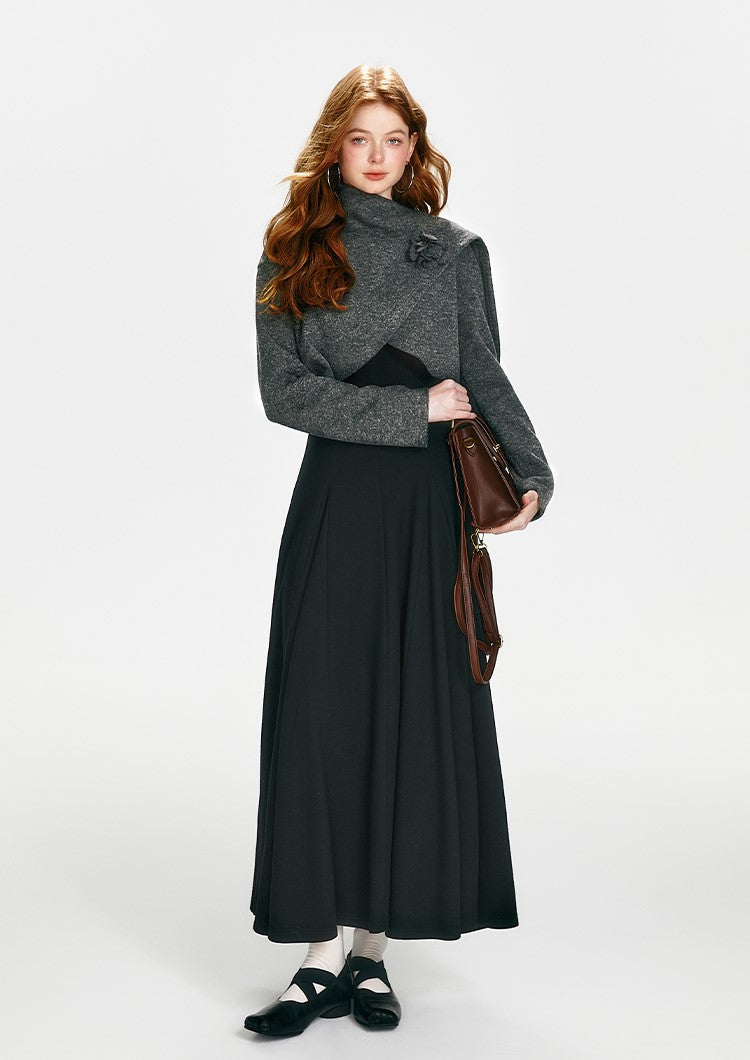 Irregular Thickened Brushed Shawl/Long Dress BOH0083