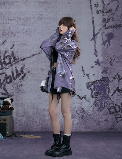 Purple Printed Shirt SAG0271