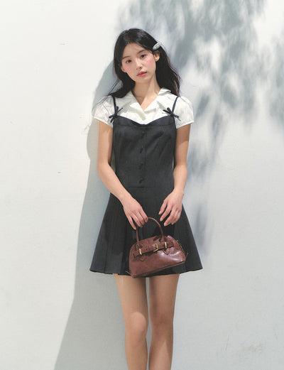 Fake Two-piece Design Pleated Dress SUN0155