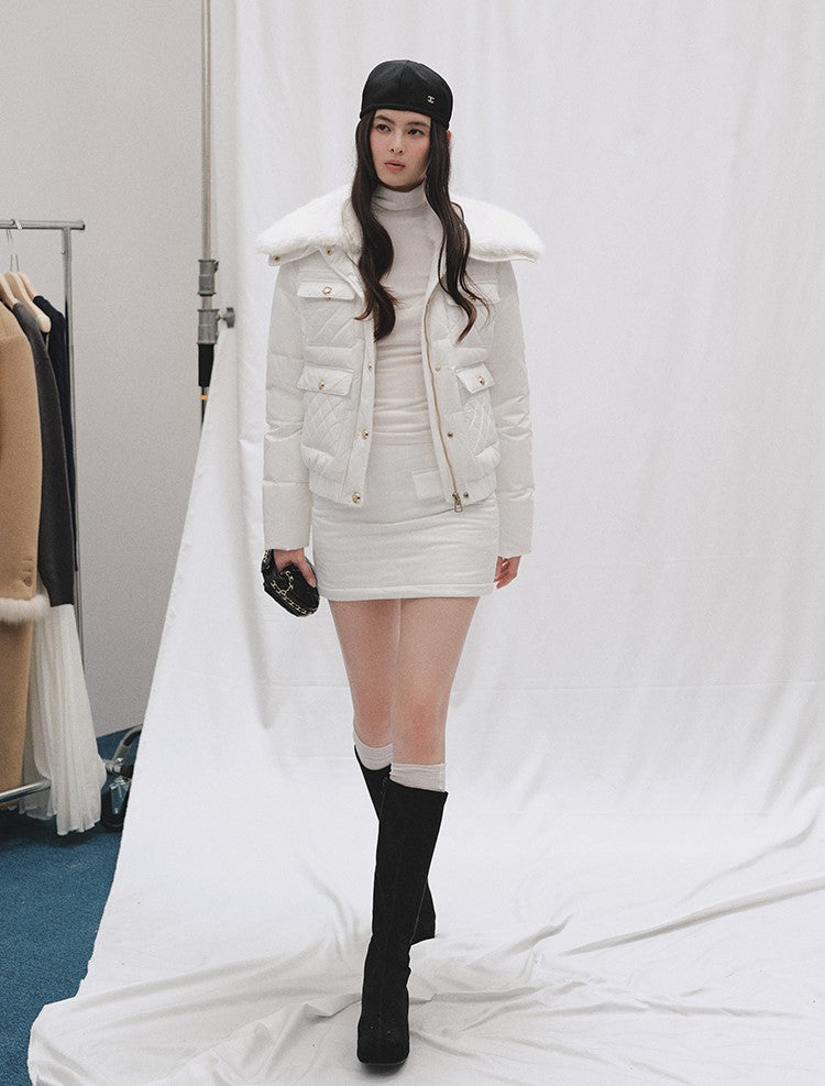 Detachable Puffy Collar Down Jacket LAL0246