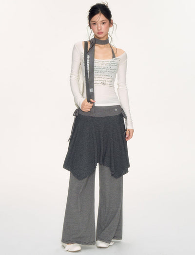 Striped Loose Casual Drape Pants NEC0223