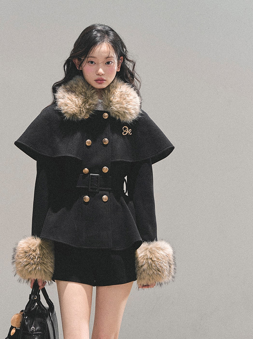 Snow Country Fur Collar Coat/Skirt DIA0755
