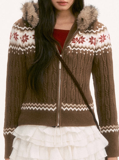 Nordic Design Hooded Knit Cardigan WEE0135