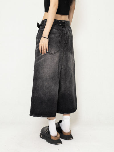 Cropped Loose Versatile Wide-leg Denim Pants ZER0219