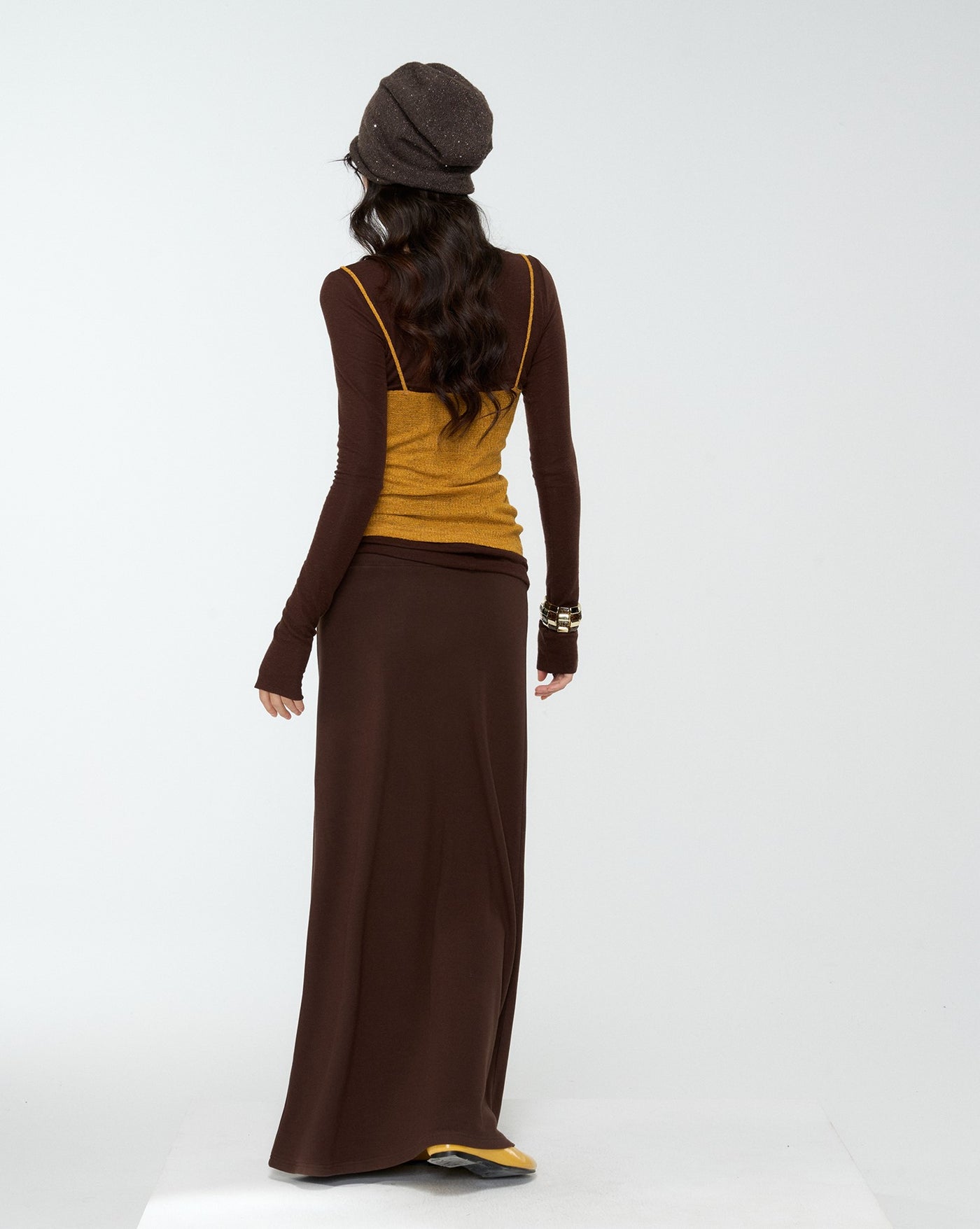 Brown Lazy Style Slimming Skirt 4MU0177