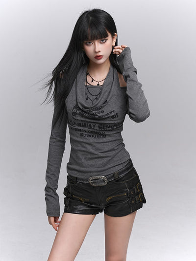 Halter Neck Off-Shoulder T-shirt LAD0225