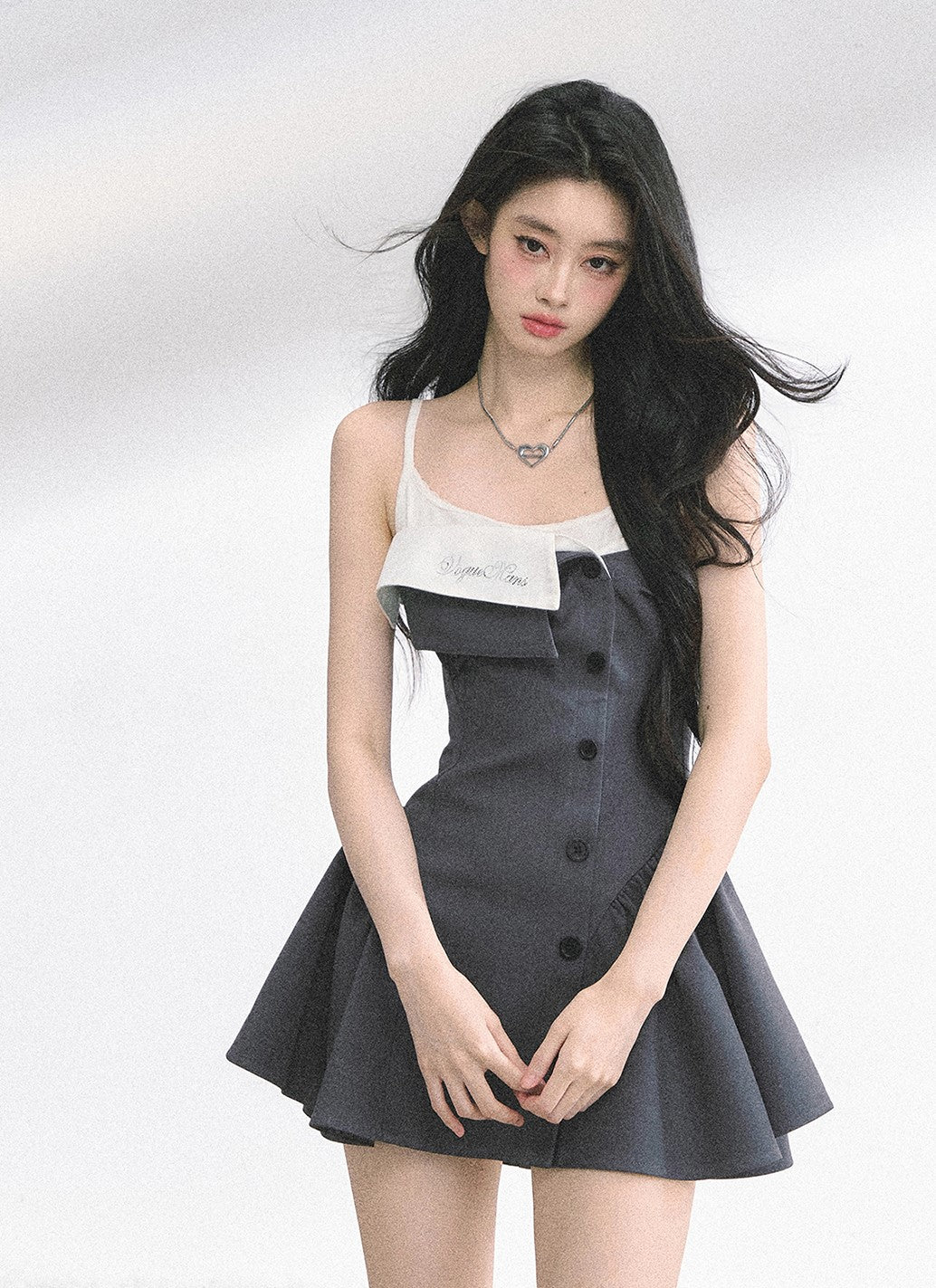 Hepburn Style Suspender Puffy Dress DIA0522