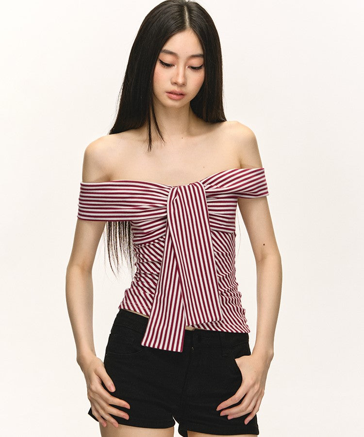 Striped One-shoulder Top ANA0053