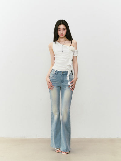 Waist Slim Retro Flared Jeans VIA0329