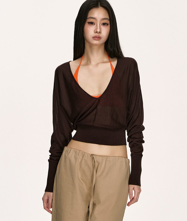 V-neck Loose Layered Top ANA0011