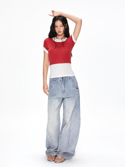 Washed Machete Loose Jeans APE0393