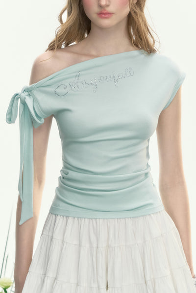 Oblique Shoulder Strap T-shirt AYF0092