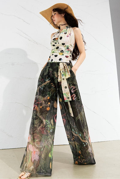 Natural Gauze Printed Pants OFA0255