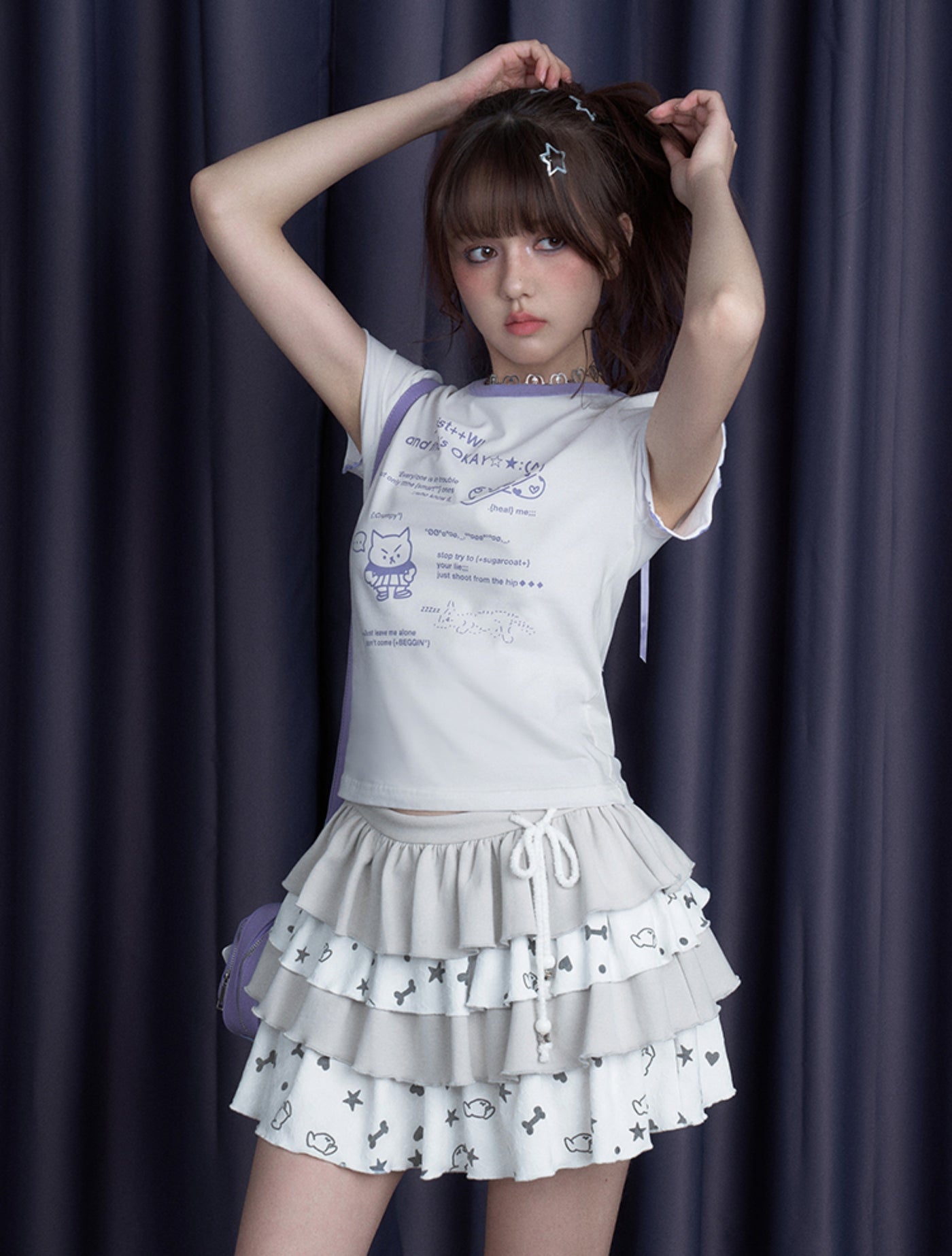 Printed Bow Tie T-shirt SAG0275