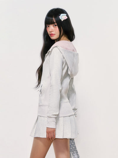 Plaid Stitching Hooded Jacket WEE0028