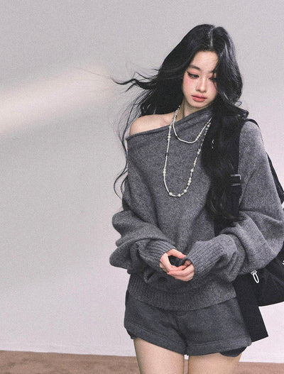 Lazy Style Off-shoulder Sweater DIA0631