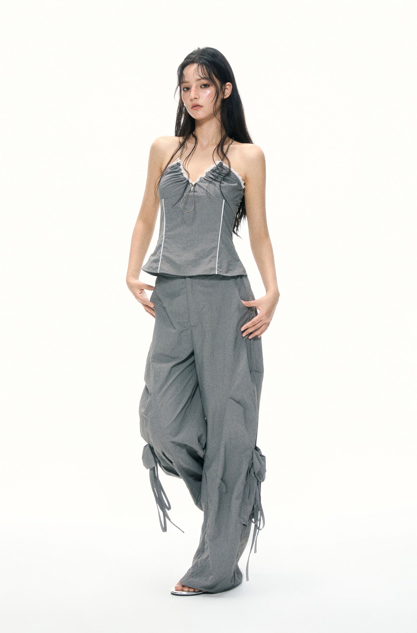 Drawstring Pocket Loose Pants/Top APE0373