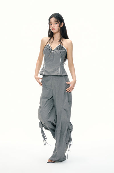 Drawstring Pocket Loose Pants/Top APE0373