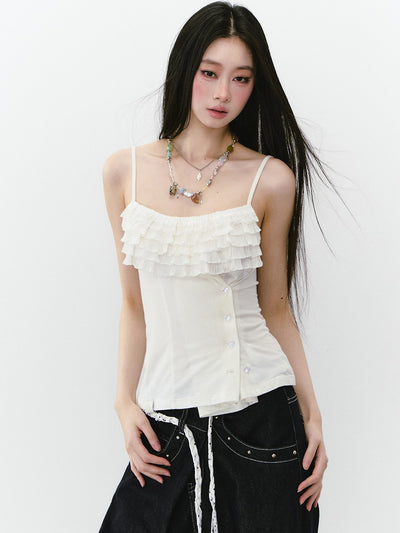 Ruffled Neckline Slim Camisole VIA0270