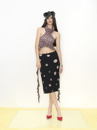 Leopard Print High Collar Top NOL0062
