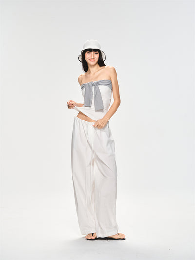 Backless Striped Design Tube Top CUR0223