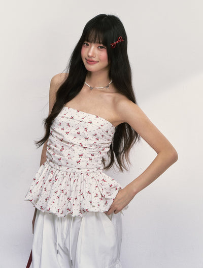 White Floral Tube Top WEE0017