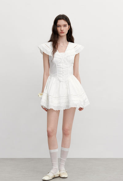 Retro Lace Large Collar Dress AYF0100